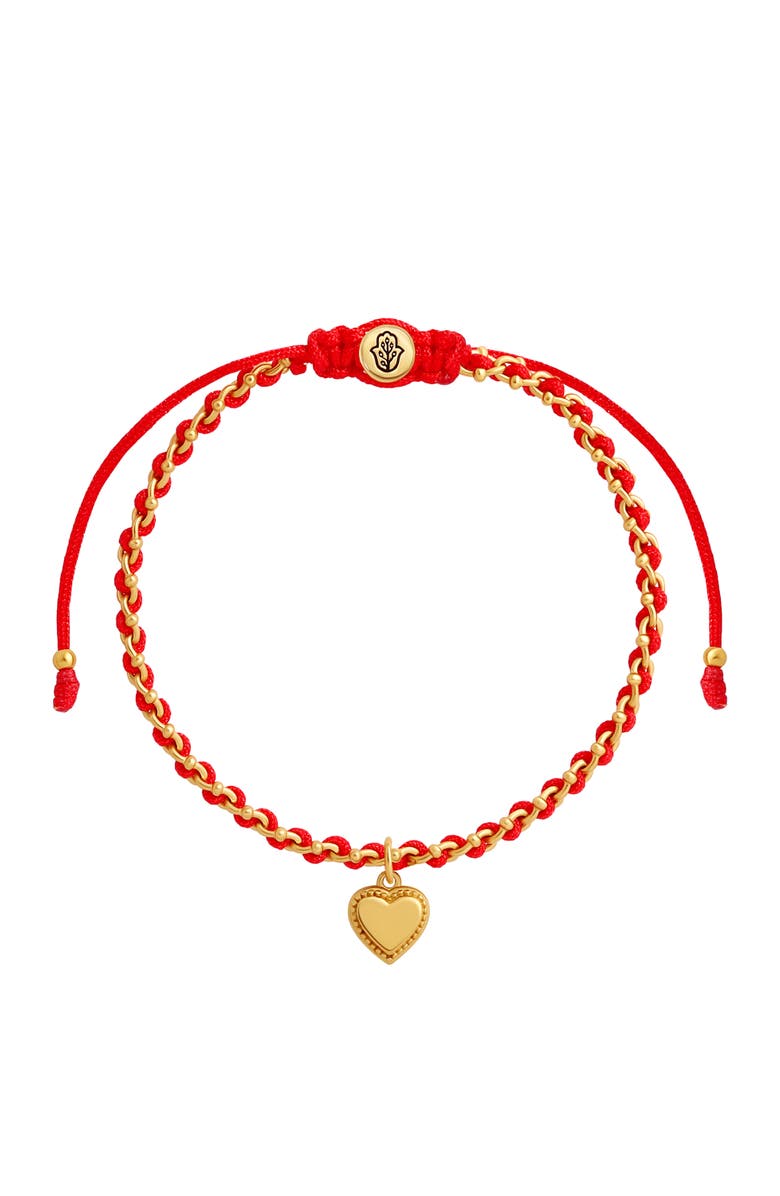 Karma and Luck Infinite Love Red String Heart Bracelet, Main, color, Red/Gold