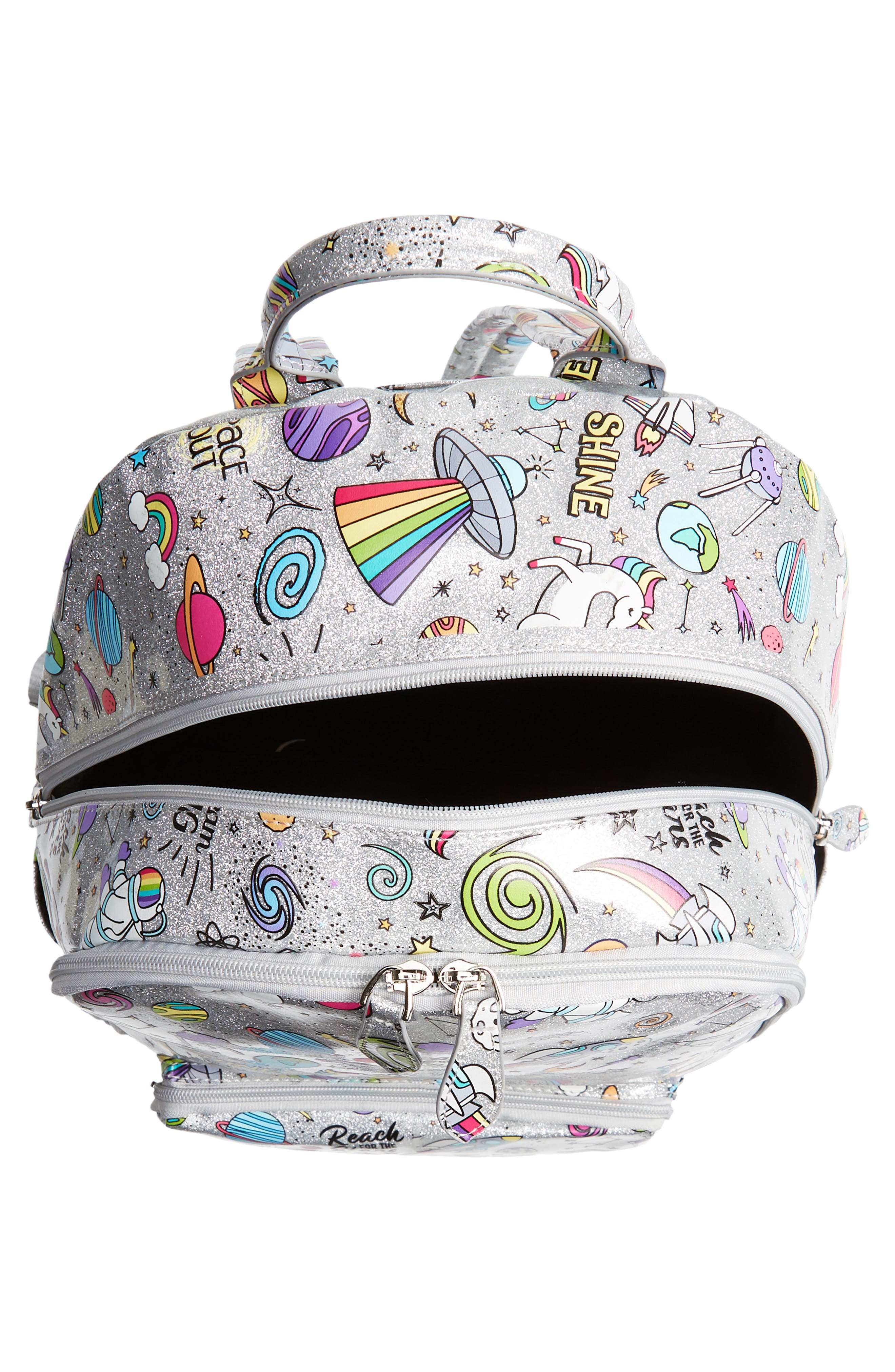 Bari Lynn Emoji Metallic Backpack, Alternate, color, 