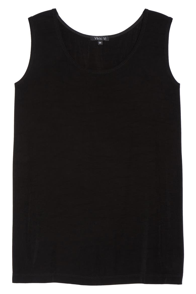 Sleeveless Stretch Knit Tunic, Alternate, color, BLACK