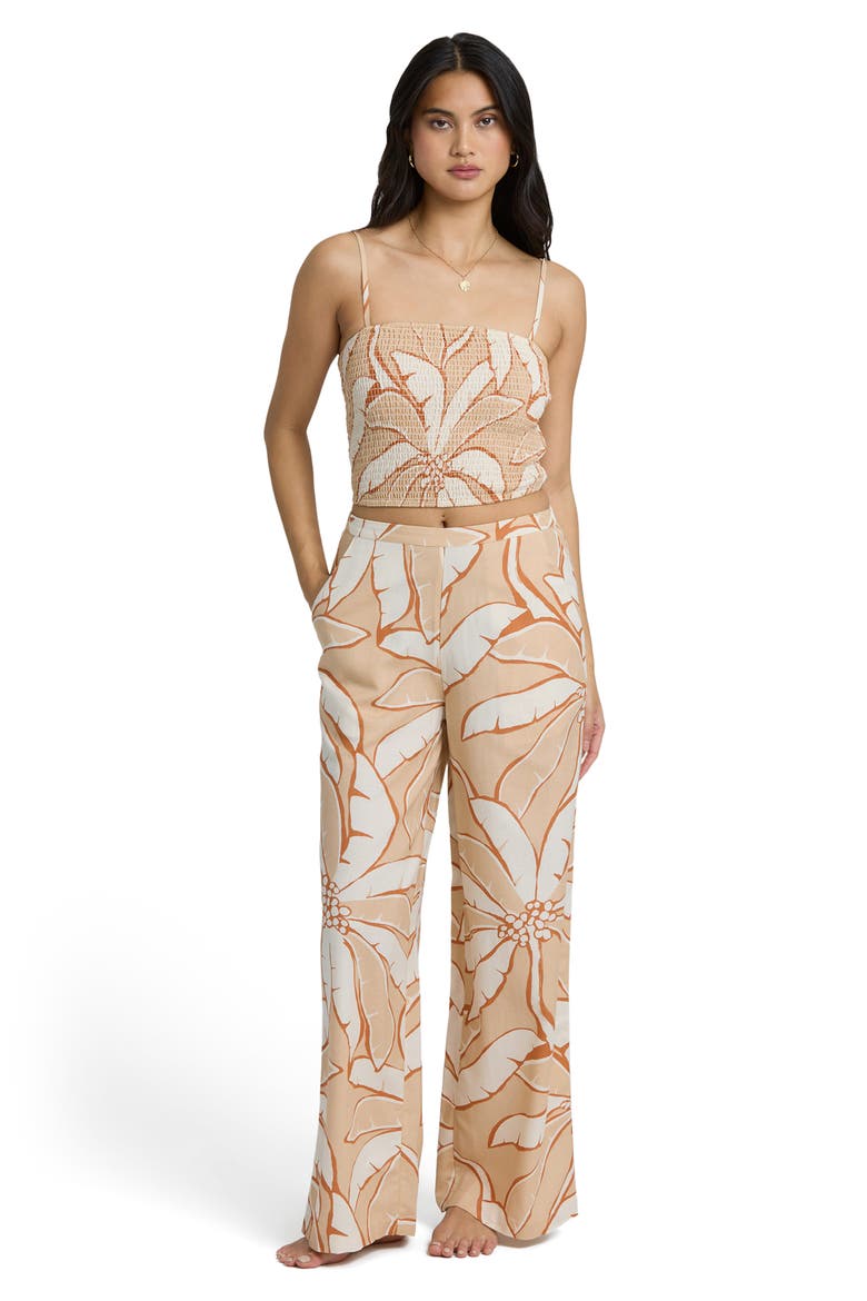 Tropic Breeze Crop Smock Top, Alternate, color, STONE