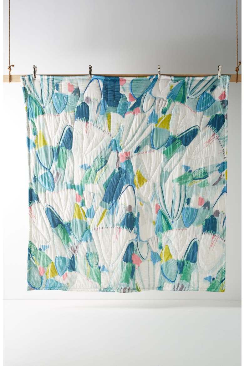Anthropologie Laci Fowler Quilt, Alternate, color, BLUE