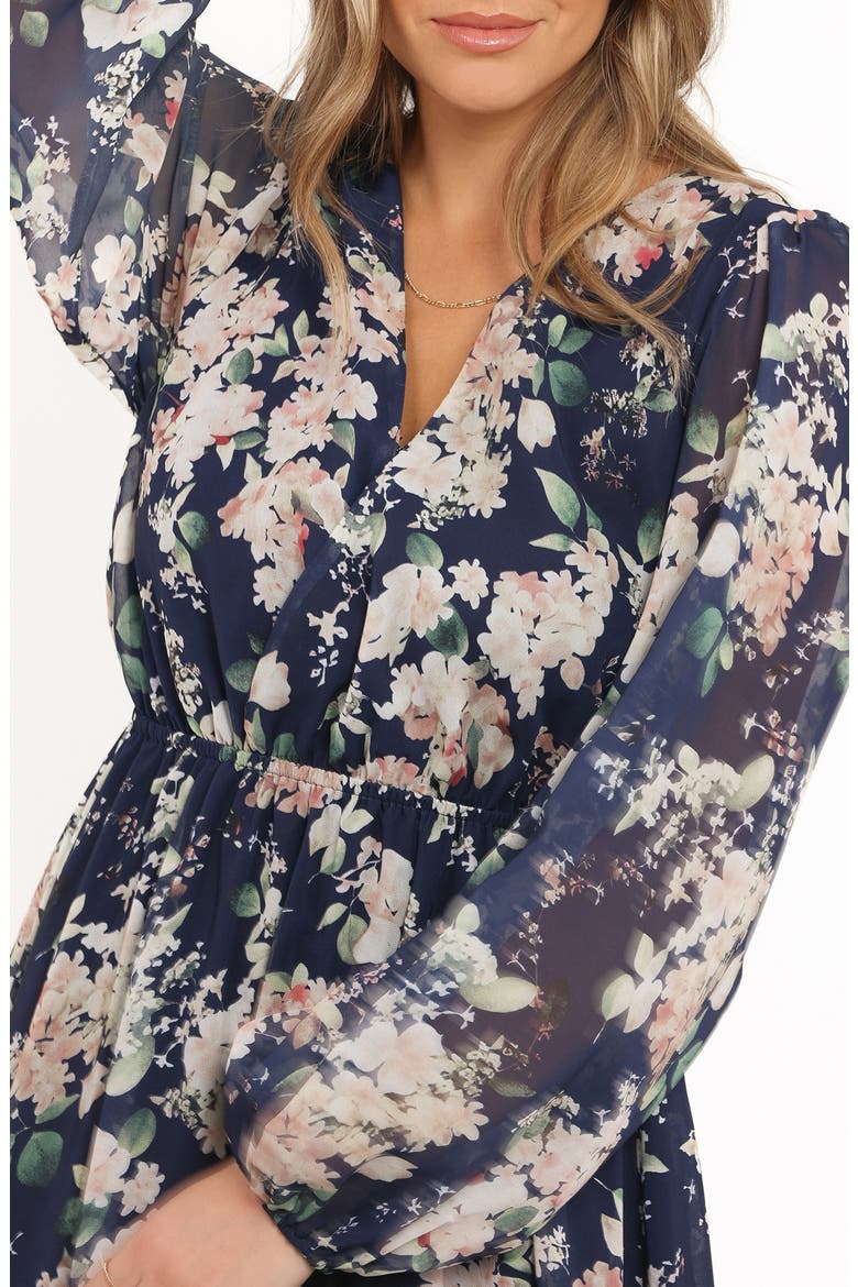 Anisa Long Sleeve Floral Maxi Dress, Alternate, color, NAVY FLORAL