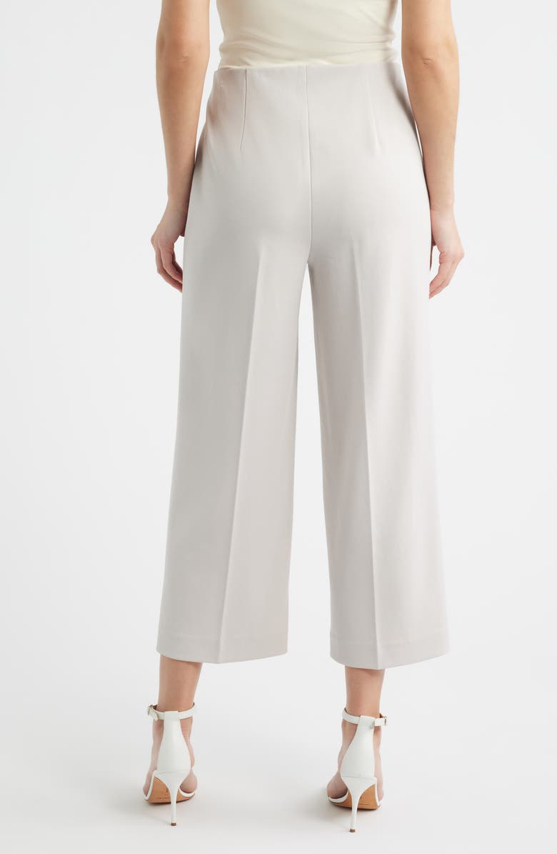 Anne Klein Pull-On Crop Wide Leg Pants, Alternate, color, Soft Pebble