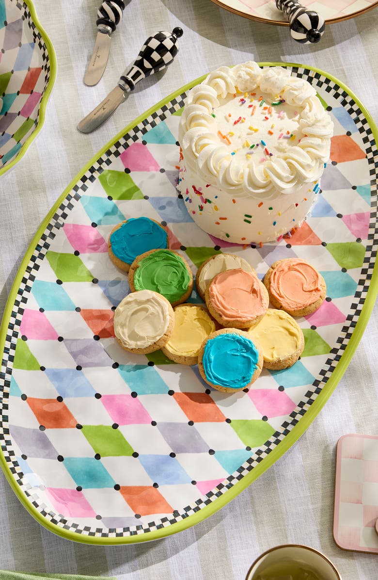 MACKENZIE CHILDS Palm Springs Oval Melamine Platter, Alternate, color, Multi Green