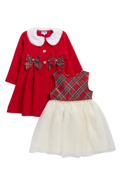 Kids' Party Dress & Faux Fur Collared Coat Set (Toddler & Little Kid)