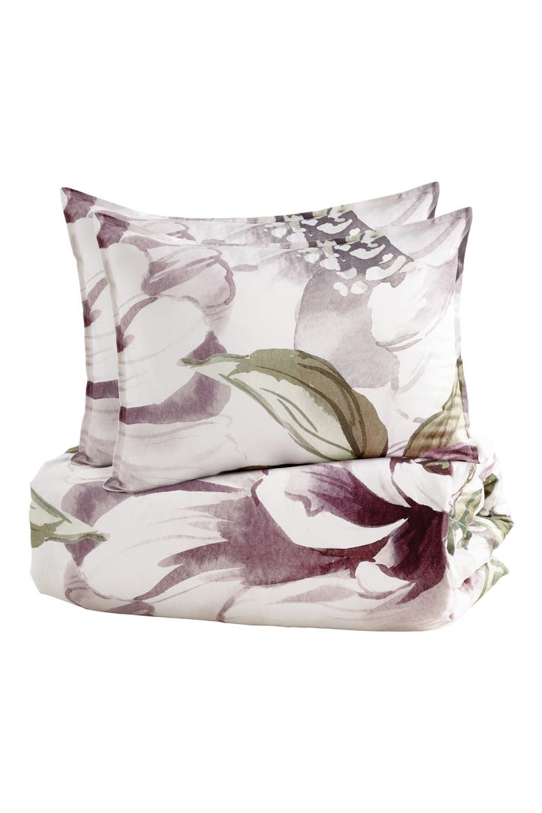Peony Blooms Comforter & Sham Set, Alternate, color, PURPLE
