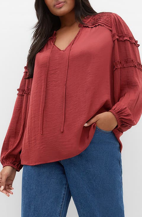 Ruffle Puff Sleeve
Peasant Blouse