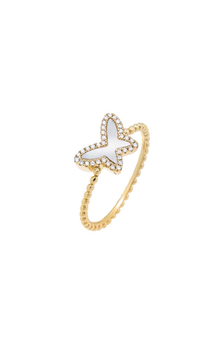 BY ADINA EDEN Pave Colored Stone Butterfly Ring, Main, color, 