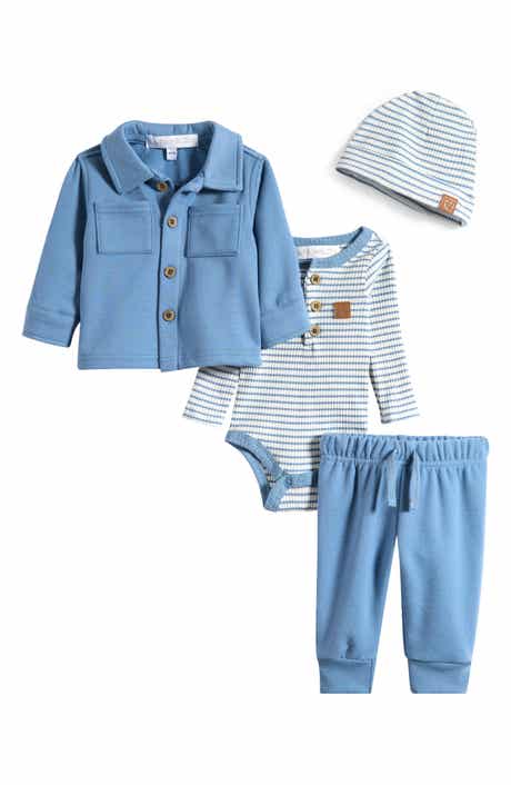 Rachel Zoe Shacket, Stripe Bodysuit, Joggers & Hat Set