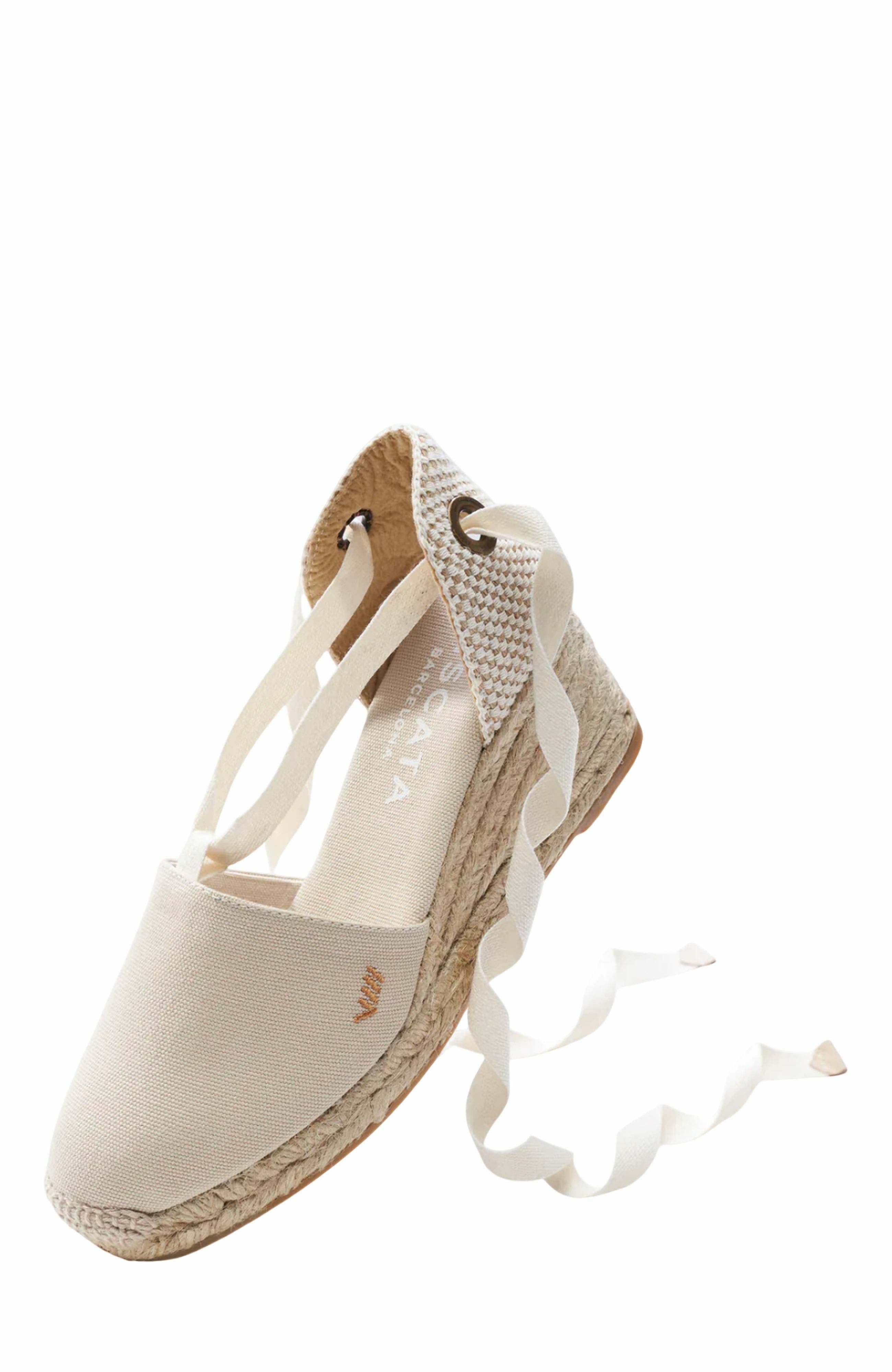 Escala Canvas Espadrille Wedges, Alternate, color, Beige
