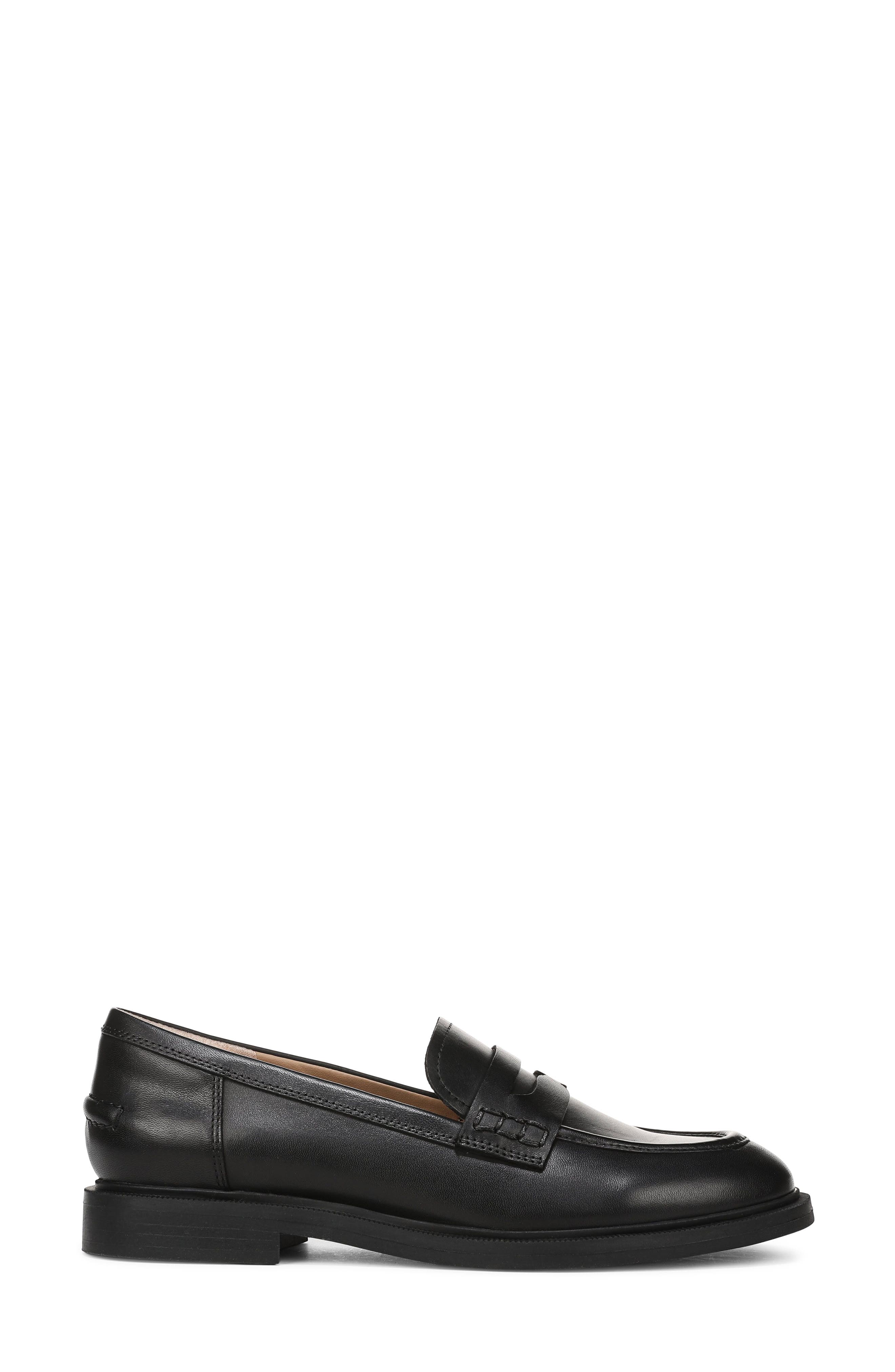 Enya Leather Loafer, Alternate, color, BLACK