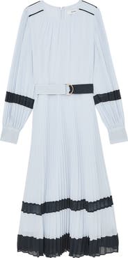 Reiss Tori Long Sleeve Pleated Dress