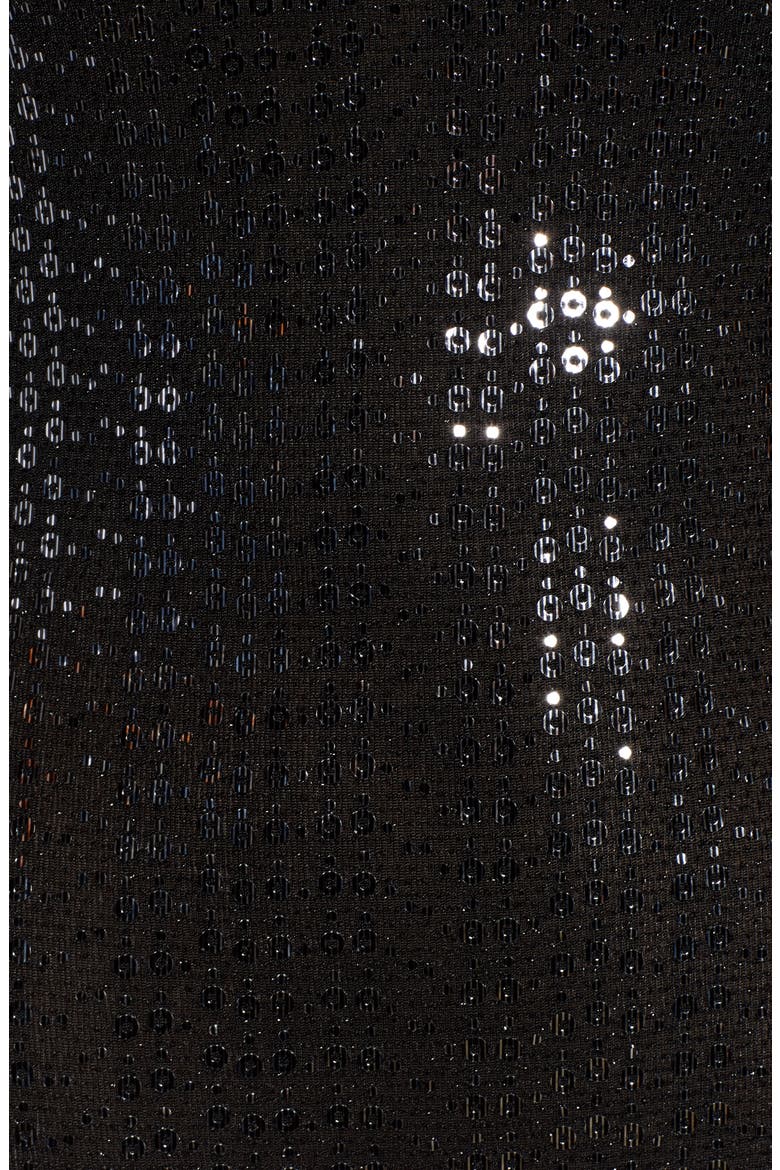 Off the Shoulder Sequin Bodysuit, Alternate, color, BLACK