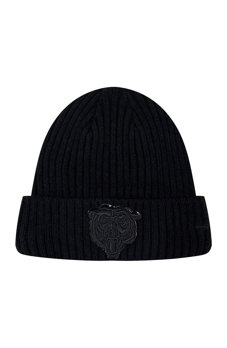 PRO STANDARD Men's Pro Standard Chicago Bears Triple Black Cuffed Knit Hat, Main, color, 