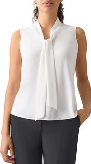 KASPER Sleeveless Tie Front Top