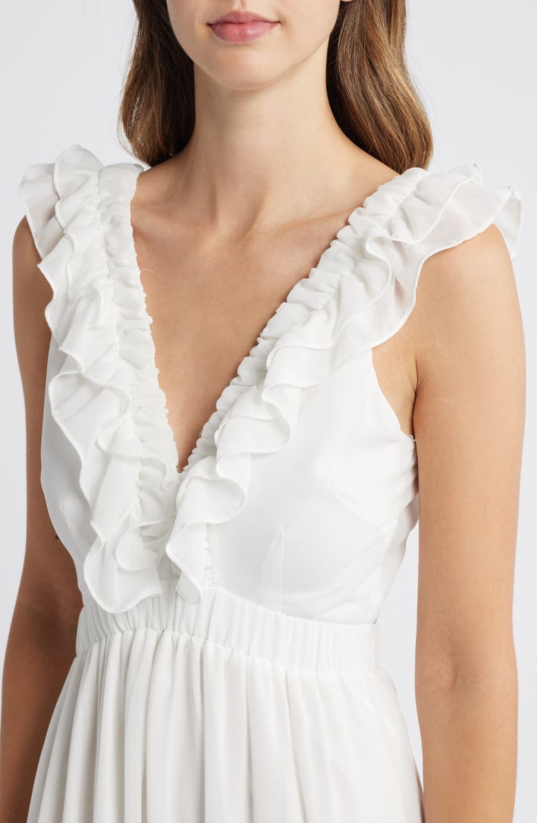 NIKKI LUND Morgan Ruffle Trim Maxi Dress, Alternate, color, 