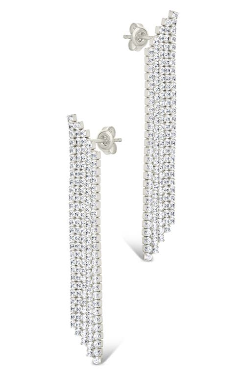 Sterling Forever Clara Cubic Zirconia Chandelier Earrings In Silver