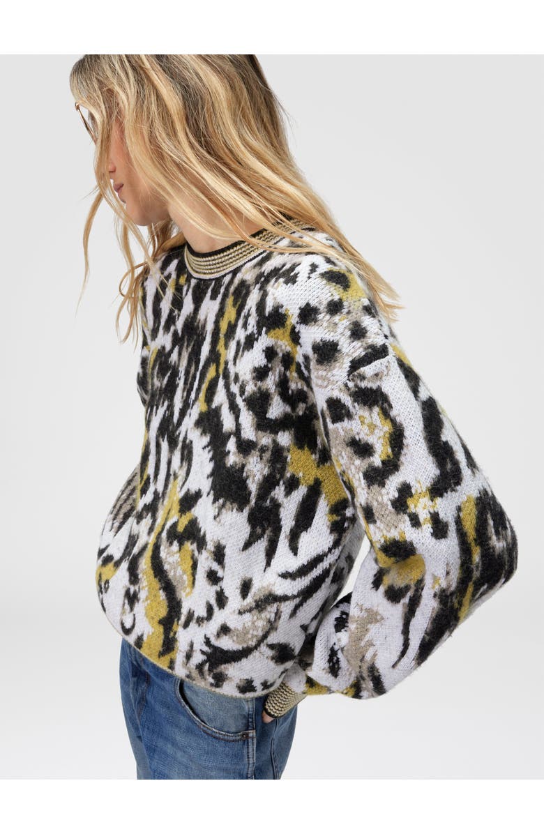 Missoni Boxy Crew Neck Sweater With Animalier Pattern, Alternate, color, Multicoloured