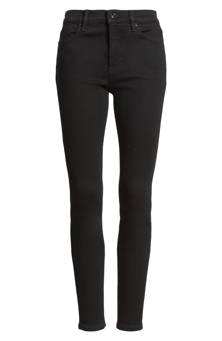 FRAME Le High Skinny Jeans, Main, color, Black