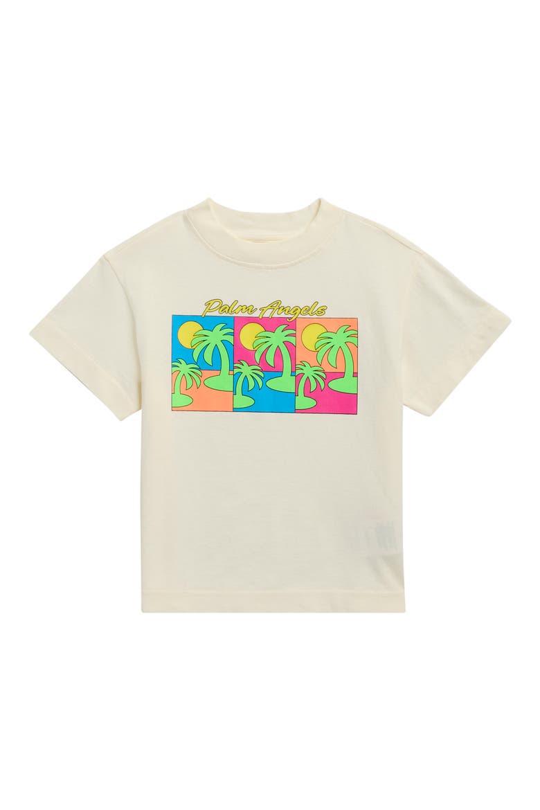 Kids' Triple Pop Palms Graphic Tee, Main, color, BUTTER GREEN FLUO