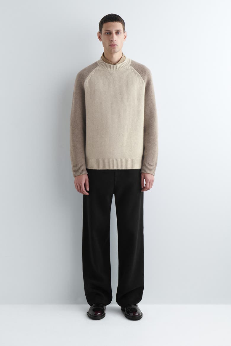 Colour-Block Cashmere Sweater, Alternate, color, BEIGE / TAUPE