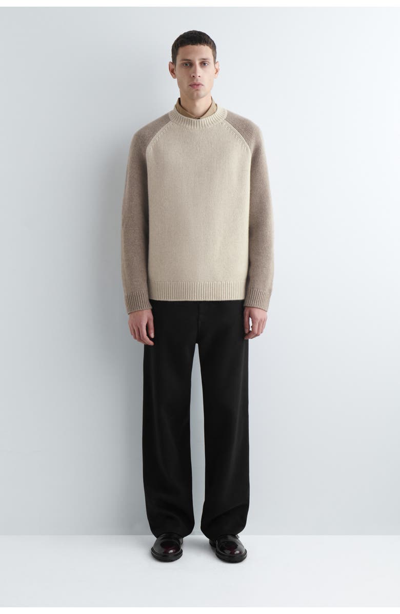 COS Colour-Block Cashmere Sweater, Alternate, color, Beige / Taupe