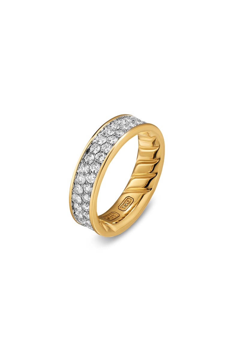 David Yurman Men's Streamline Band Ring in 18K Yellow Gold with Diamonds, 6.2mm, Alternate, color, Gold
