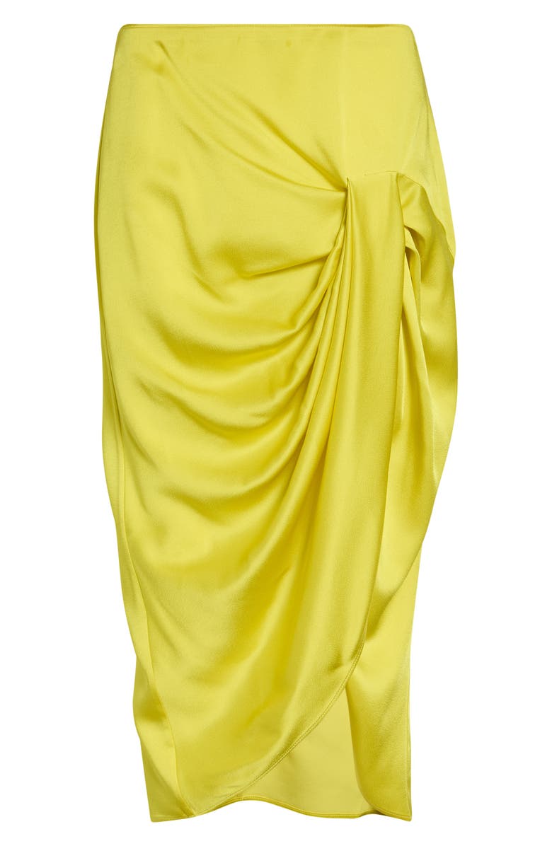 Stella McCartney Draped Satin Skirt, Main, color, Bright Yellow