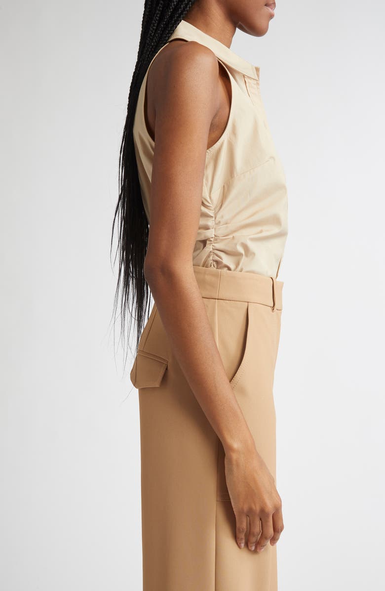 Veronica Beard Regina Sleeveless Shirt, Alternate, color, Stone Khaki