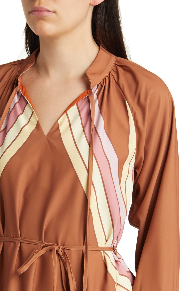 CIEBON Aleina Print Tie Waist Long Sleeve Dress, Alternate, color, 