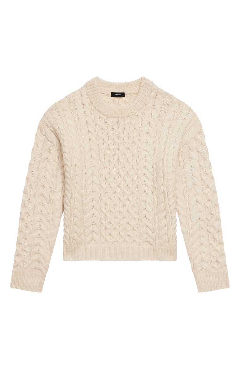 Theory Wool & Cashmere Cable Crewneck Sweater, Alternate, color,