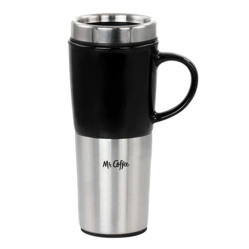 Mr Coffee Mr. Coffee 16oz Stainless Steel And Stoneware Travel Mug In Black