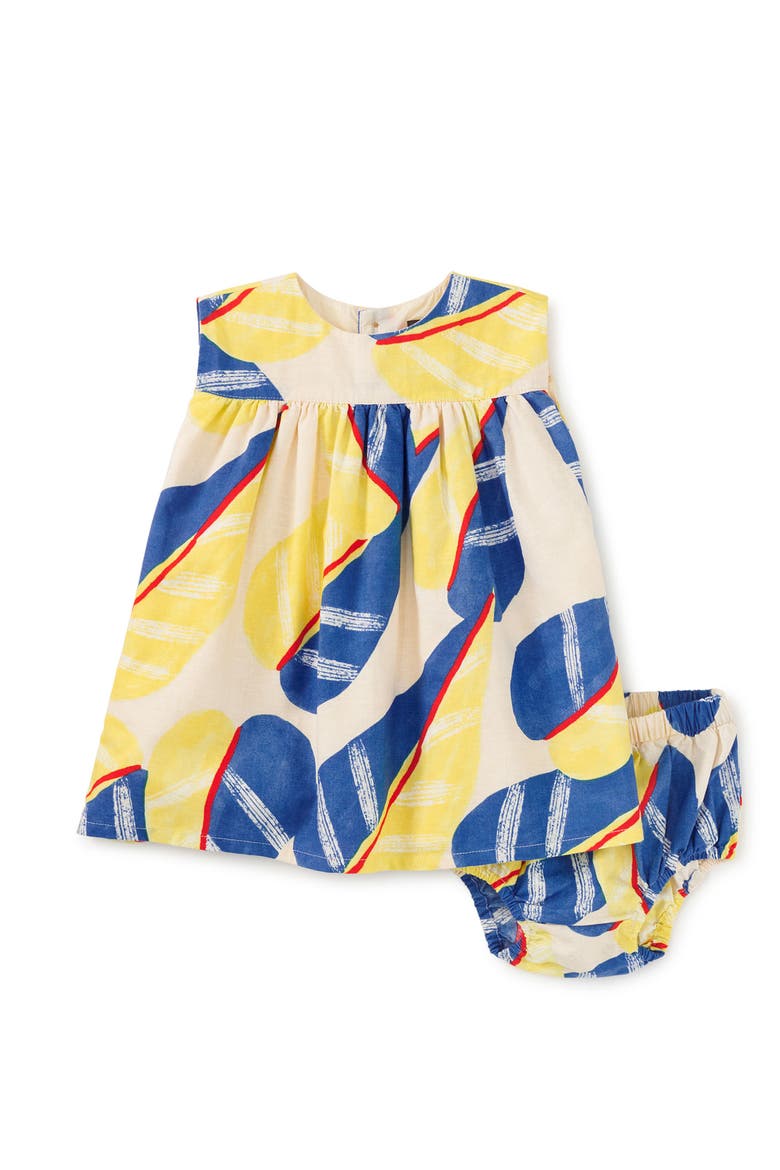 Printed Empire Baby Dress Set, Main, color, Oversized Tropical Leaf