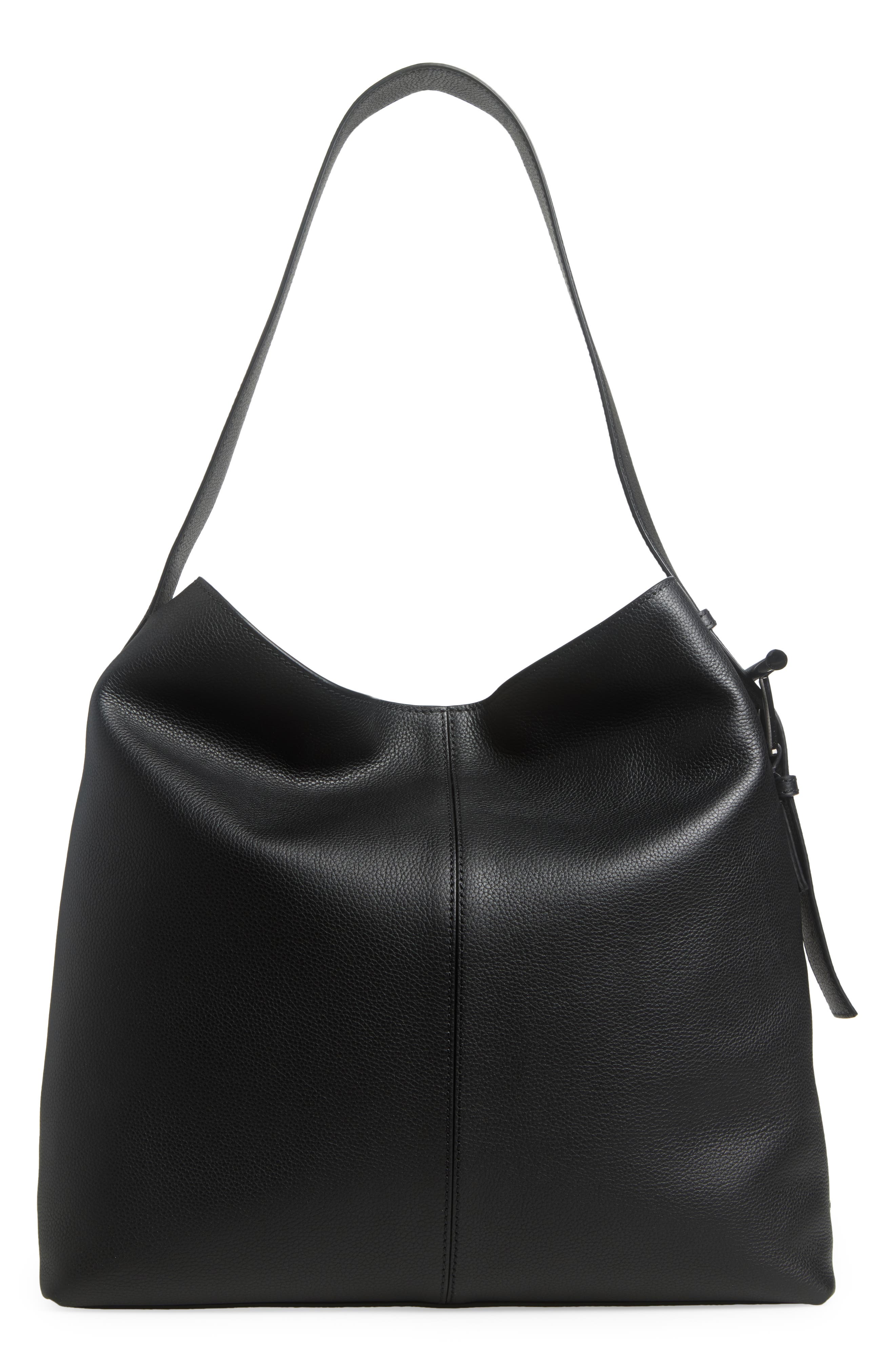 T-Bar Sling Hobo Bag, Main, color, BLACK/ SILVER