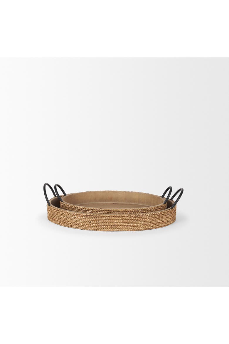 Wheaton Jute Serving Trays, Alternate, color, Brown