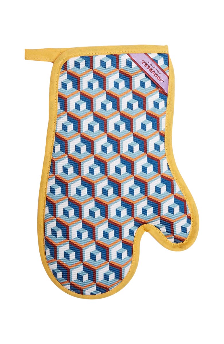 La DoubleJ Oven Glove And Pot Holder Cubi Blue, Main, color, 