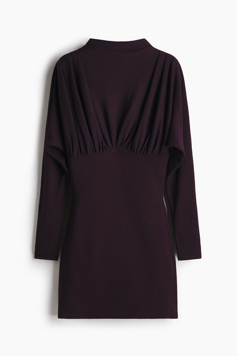Gathered Turtleneck Dress, Alternate, color, Plum purple