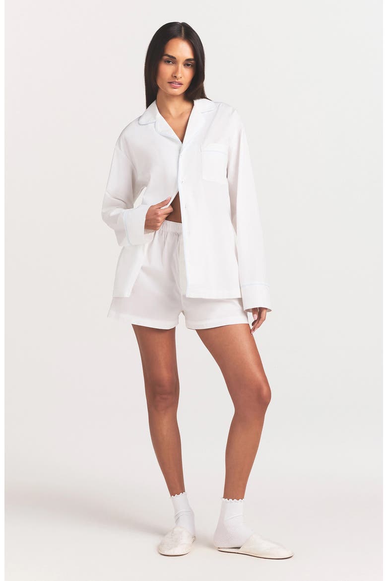 Cotton Poplin Boxer Sleep Set, Alternate, color, SNOW CONTRAST