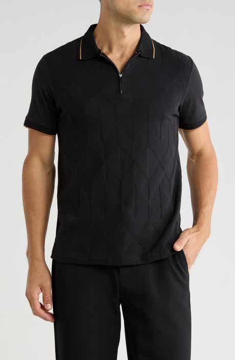 Cactus Man Tipped Quarter Zip Polo