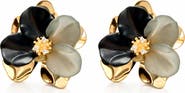 LA MENO Two Tone Flower Stud Earrings