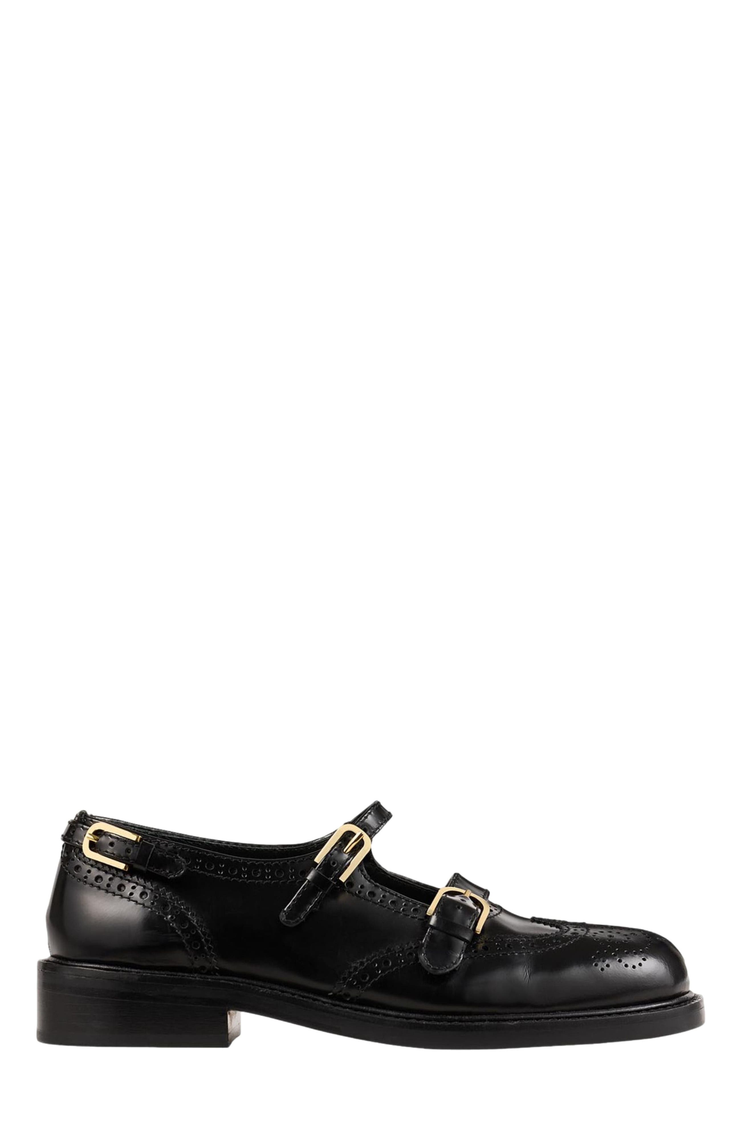 SANDRO Multi-Buckle Mary Jane loafers, Main, color, Black