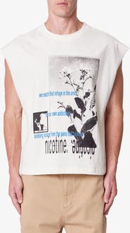 mnml Sleeveless Distressed Graphic Cutoff T-Shirt
