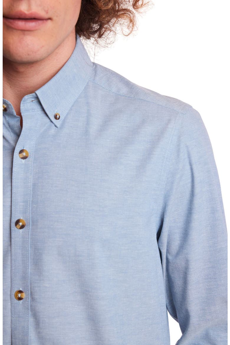 Brian Solid Stretch Cotton Dress Shirt, Alternate, color, BLUE CHAMBRAY