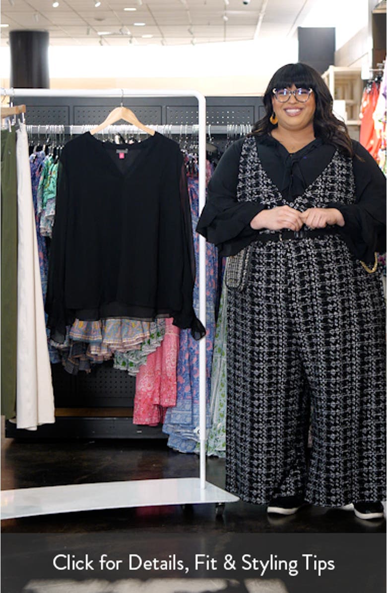 Split Neck Sheer Long Sleeve Chiffon Top, sales video thumbnail