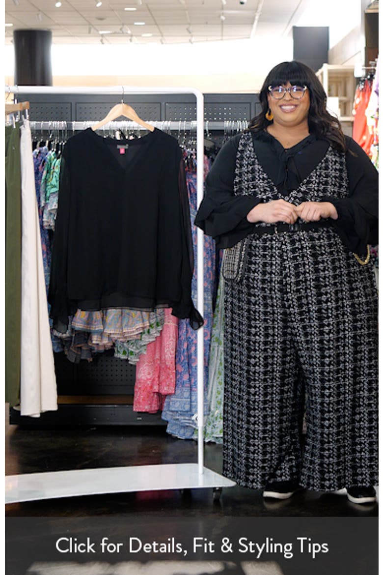 Split Neck Sheer Long Sleeve Chiffon Top video