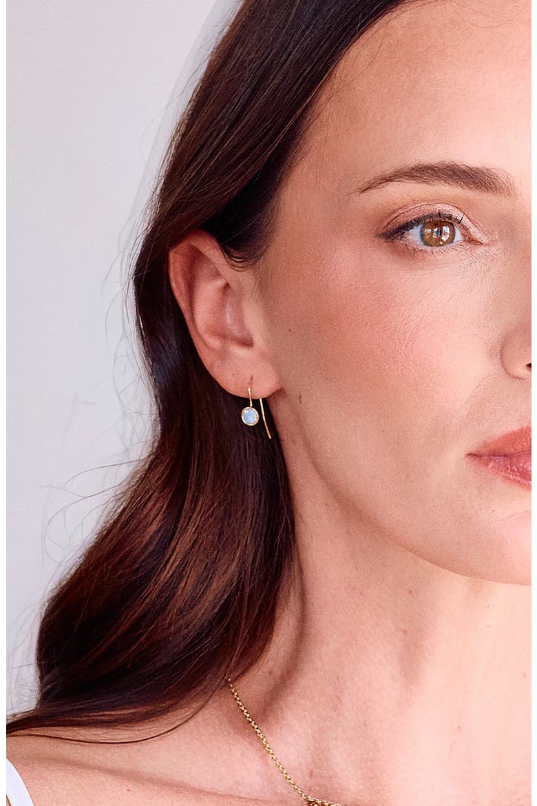 Mia 14k Gold Plate & Cubic Zirconia Drop Earrings, Alternate, color, GOLD