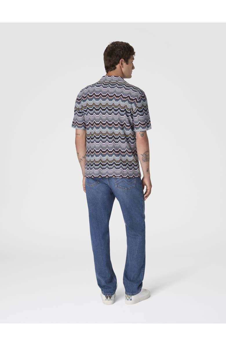 Missoni Bowling Shirt With Geometric Zigzag, Alternate, color, Multicoloured