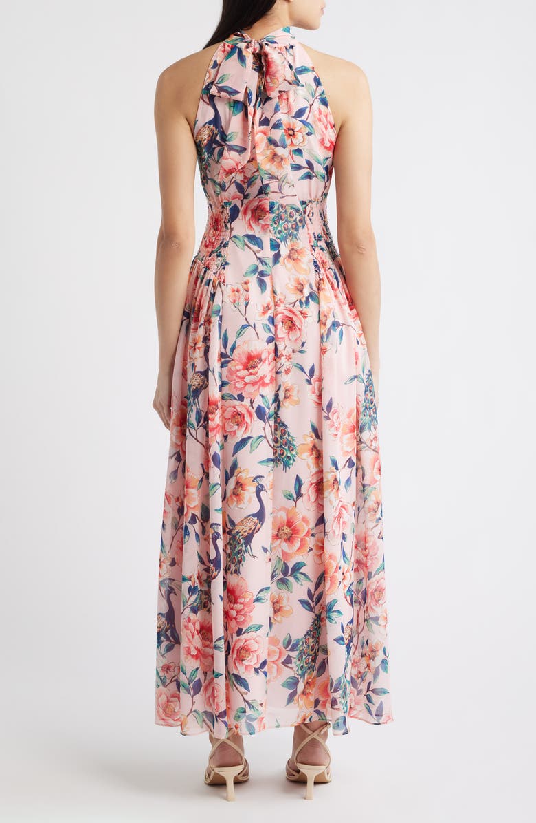 Eliza J Floral Print Sleeveless Maxi Dress, Alternate, color, Blush