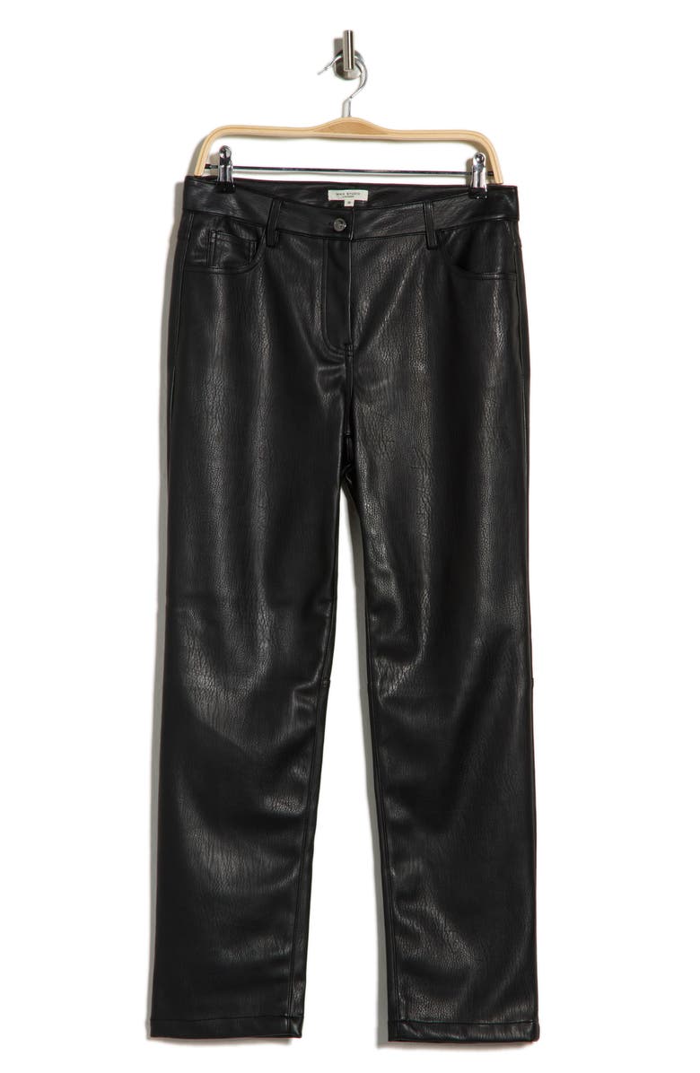 MAX STUDIO Faux Leather Skinny Pants, Main, color, Black-Black