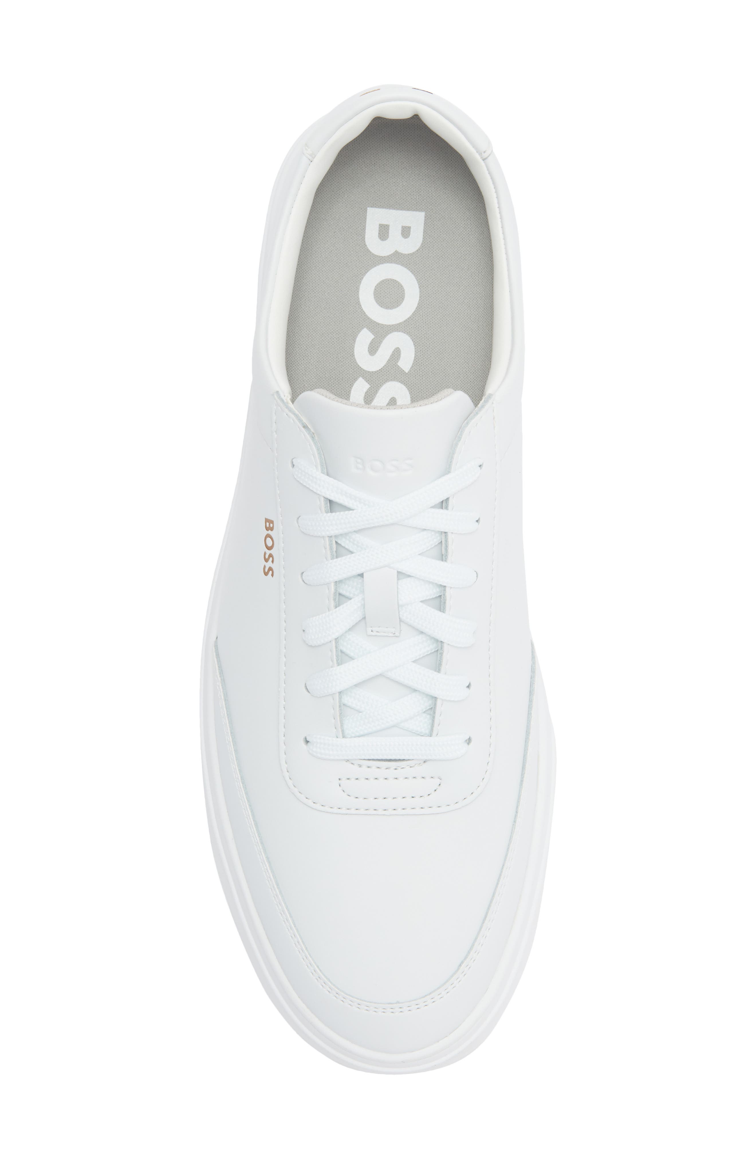 BOSS Kieran Tenn Low Top Sneaker, Alternate, color, White